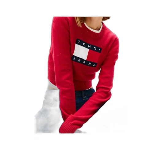Tommy Flag Sequin Slim Jumper