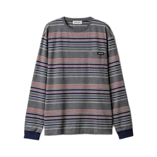 Miu Miu Long-Sleeved Striped T-Shirt