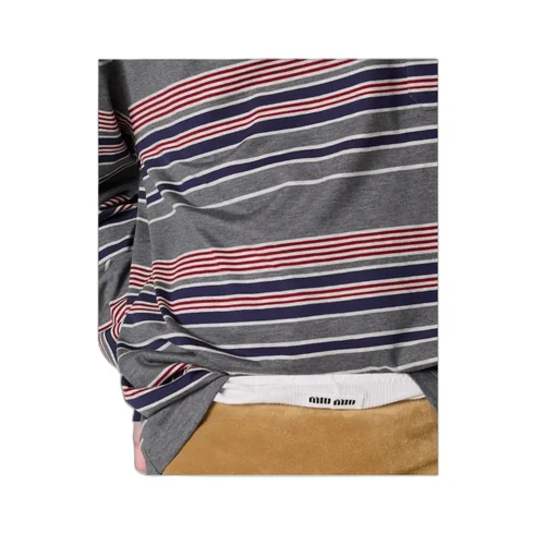 Miu Miu Long-Sleeved Striped T-Shirt