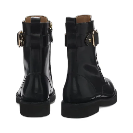 Buckle-Fastening Lace-Up Boots