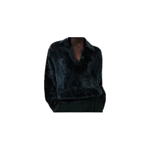 Lacoste Runway Polo Collar Velour Sweater