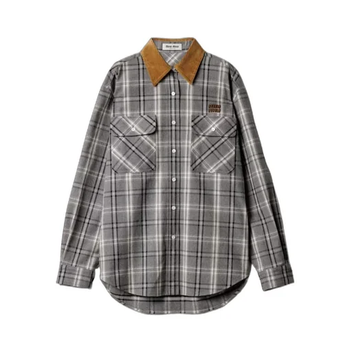 Miu Miu Button-Up Checked Shirt