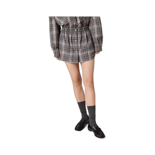 Miu Miu Checked Mini Skirt