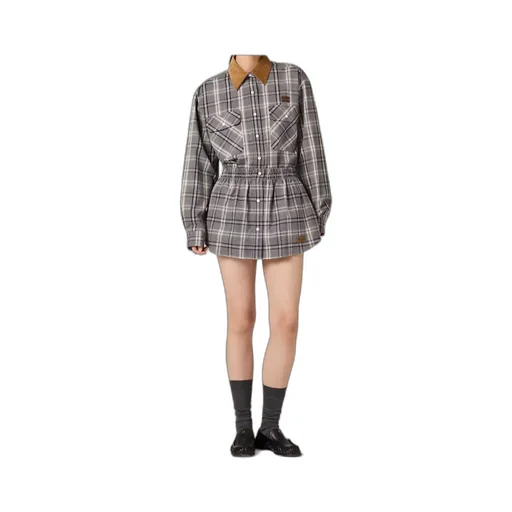 Miu Miu Checked Mini Skirt