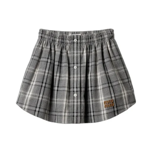 Miu Miu Checked Mini Skirt