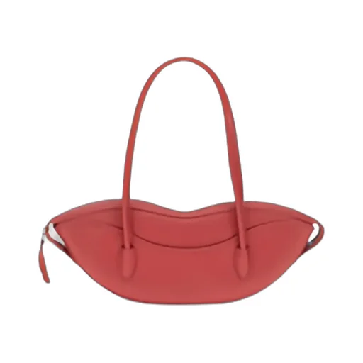Lip-Patterned Zippered Handbag