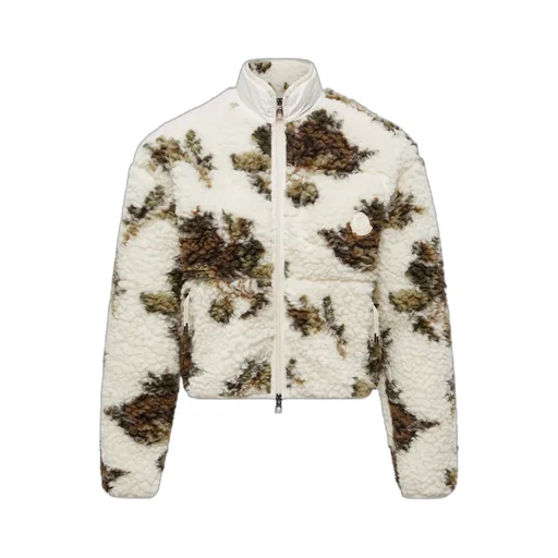 Floral Print Padded Wool Blend Jumper