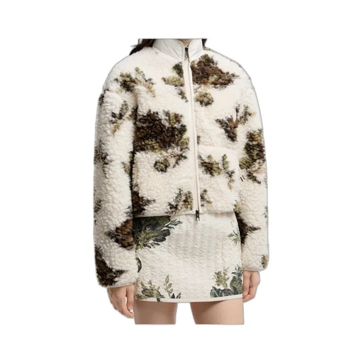 Floral Print Padded Wool Blend Jumper