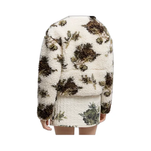 Floral Print Padded Wool Blend Jumper