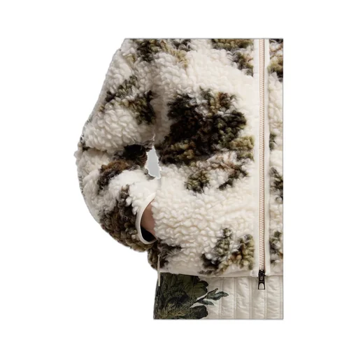 Floral Print Padded Wool Blend Jumper