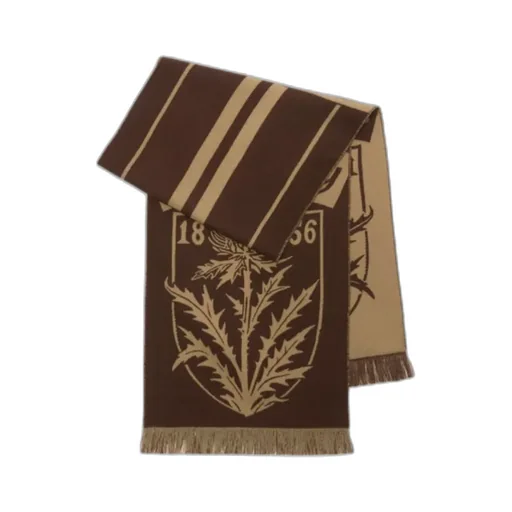 Burberry Thistle Shield Fringed Scarf