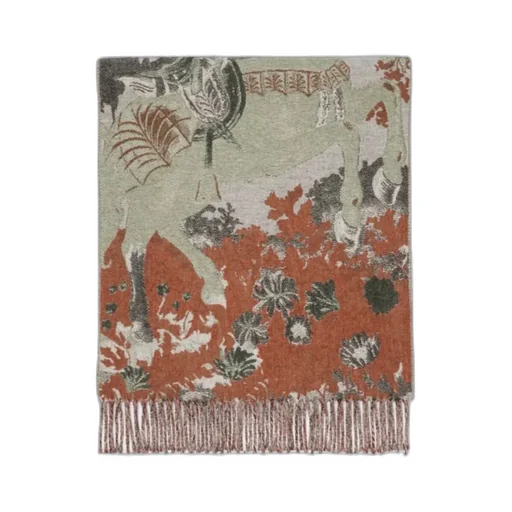 Burberry Stallion Portrait Fringed Scarf