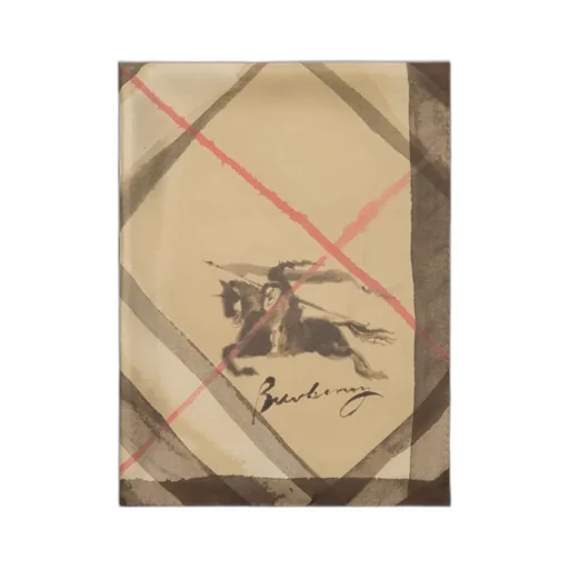 Wide Watercolour Check Silk Scarf