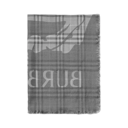 Wide Ekd Check Wool Silk Scarf