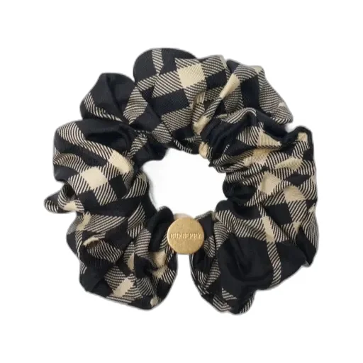 Check Silk Scrunchie