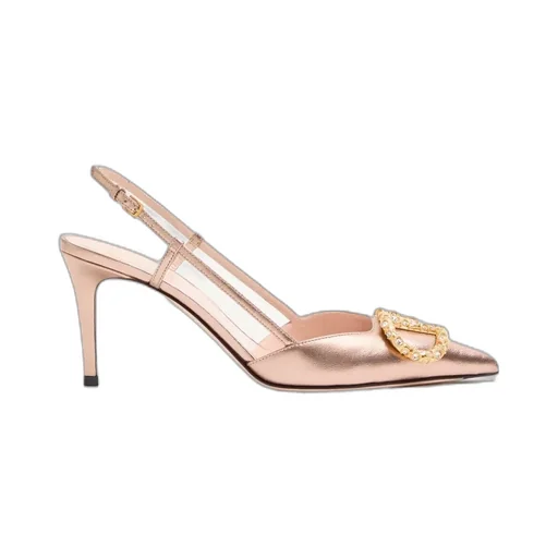 Vlogo Signature Slingback Pump In Laminated Nappa Leather 80Mm