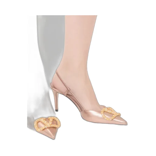 Vlogo Signature Slingback Pump In Laminated Nappa Leather 80Mm