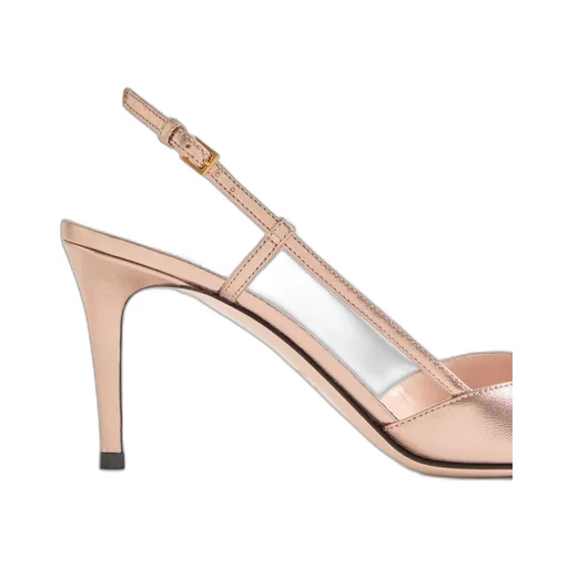 Vlogo Signature Slingback Pump In Laminated Nappa Leather 80Mm