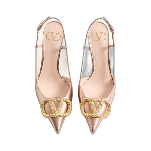Vlogo Signature Slingback Pump In Laminated Nappa Leather 80Mm