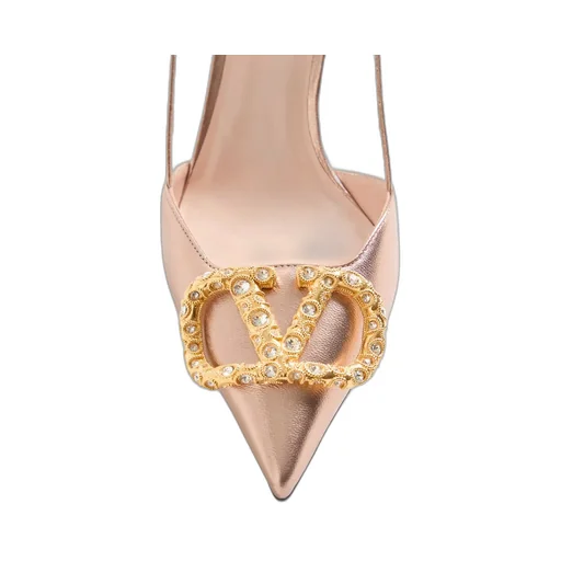 Vlogo Signature Slingback Pump In Laminated Nappa Leather 80Mm