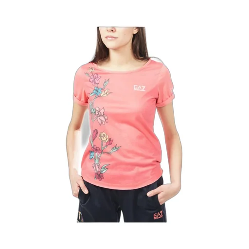 Floral Pattern Round Collar Short-Sleeved T-Shirt