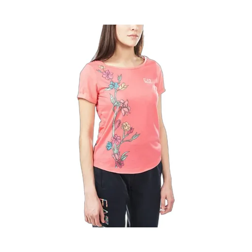 Floral Pattern Round Collar Short-Sleeved T-Shirt