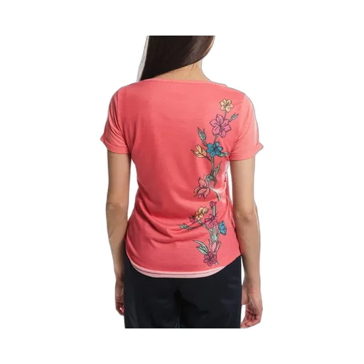 Floral Pattern Round Collar Short-Sleeved T-Shirt