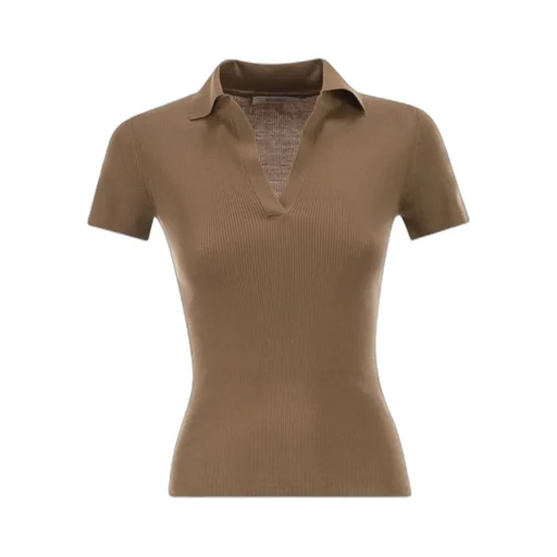 Max Mara Albero Short-Sleeved Ribbed Polo Shirt
