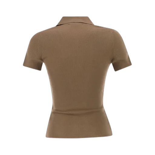 Max Mara Albero Short-Sleeved Ribbed Polo Shirt
