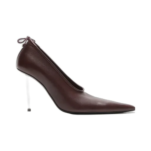 100Mm Pointed-Toe Leather Pumps