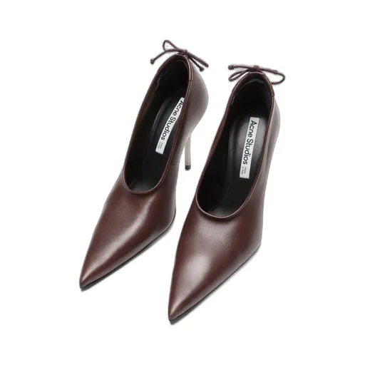 100Mm Pointed-Toe Leather Pumps