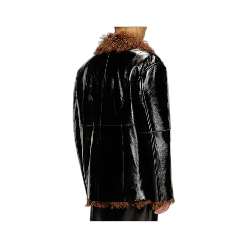 Long-Sleeved Leather Jacket