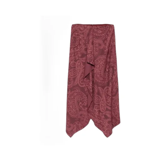Paisley-Print Ruffled Skirt
