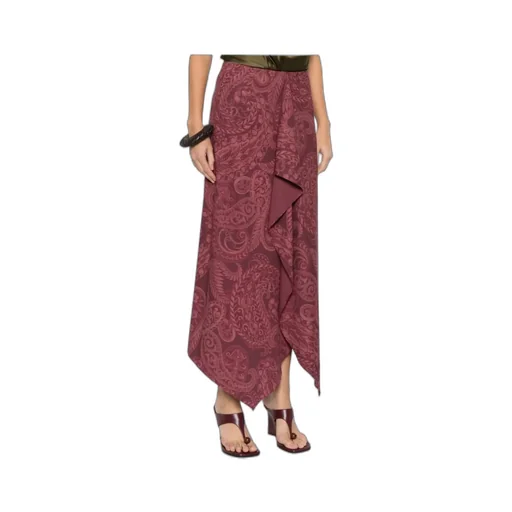 Paisley-Print Ruffled Skirt