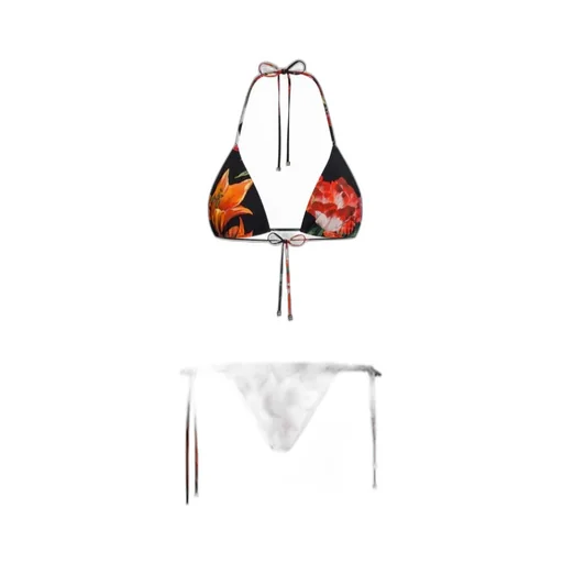 Dolce & Gabbana Floral Printed Triangle Bikini Set