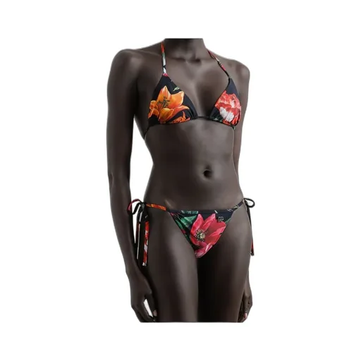 Dolce & Gabbana Floral Printed Triangle Bikini Set