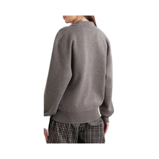 Puffed-Sleeve Knitted Top
