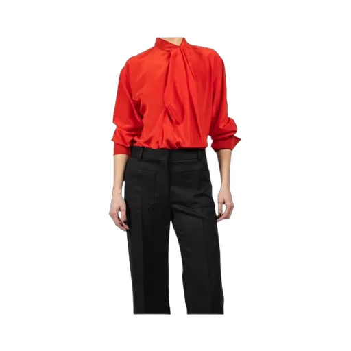Victoria Beckham Tied-Neck Asymmetric Hem Shirt
