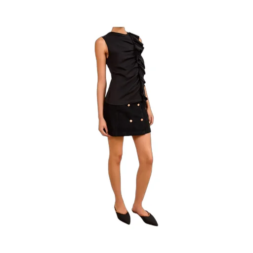 Clio Ruched Ruffle Top