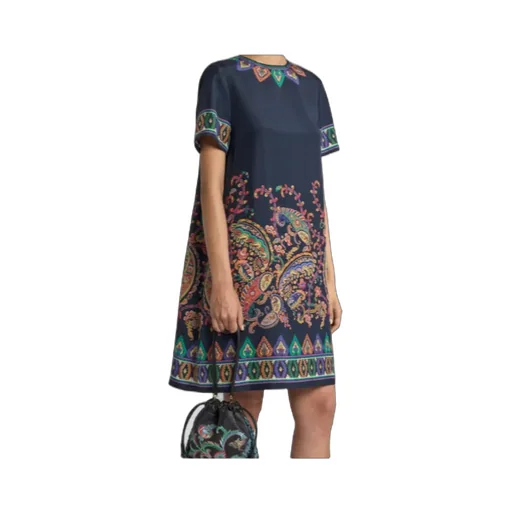 Etro Placed Floral Paisley Printed Mini Tunic Dress