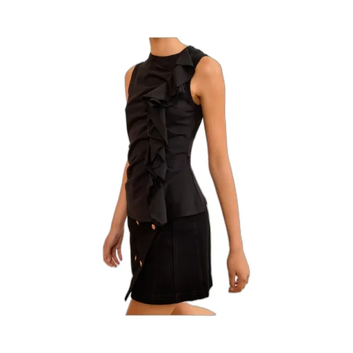 Clio Ruched Ruffle Top