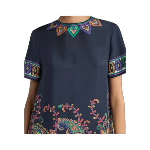 Etro Placed Floral Paisley Printed Mini Tunic Dress