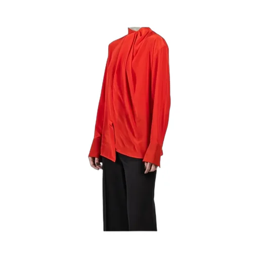 Victoria Beckham Tied-Neck Asymmetric Hem Shirt