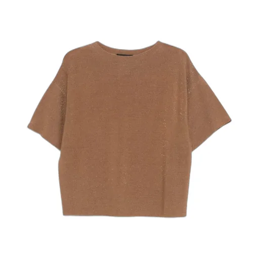 Fabiana Filippi Lurex Thread Crewneck Ribbed Top