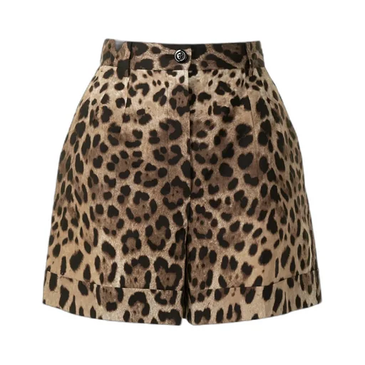 Dolce & Gabbana Leopard Printed Poplin Shorts