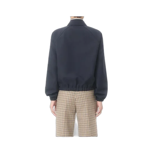 Valentino Logo Plaque Zip-Up Bomber Jacket
