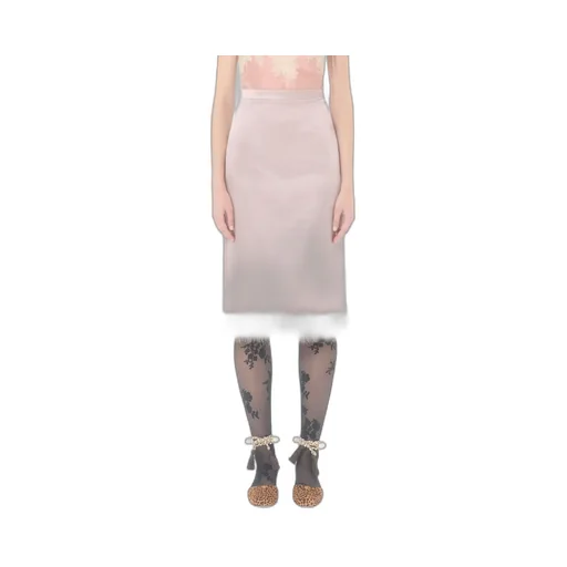 Contrast-Trim Skirt