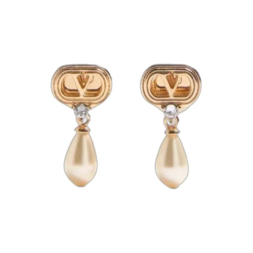 Valentino Ovalette Vlogo Signature Drop Earrings