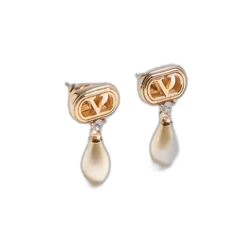 Valentino Ovalette Vlogo Signature Drop Earrings