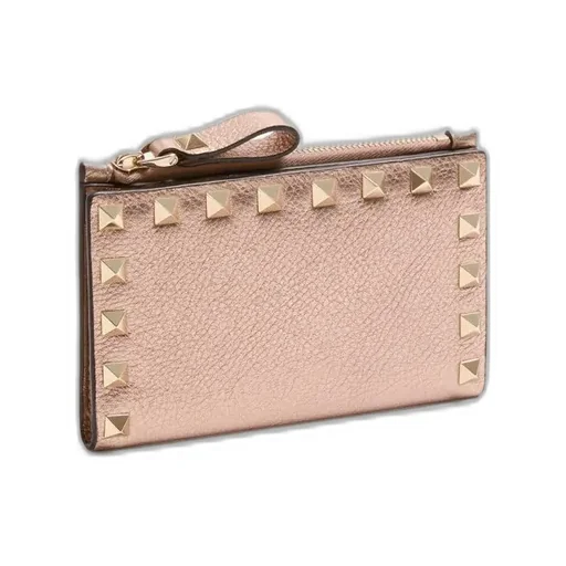 Valentino Garavani Rockstud Zip Detailed Wallet